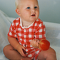 Nature Baby Summer Sleepy Suit Red Crispin Check