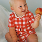 Nature Baby Summer Sleepy Suit Red Crispin Check