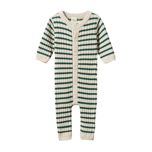 Nature Baby Lou Suit Cotton Knit Pine Sailor Stripe