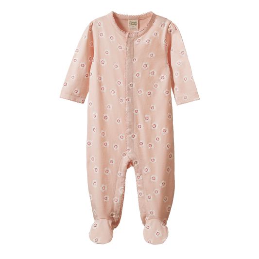 Nature Baby Lucy Suit Flora Stamp Rose Dust Print