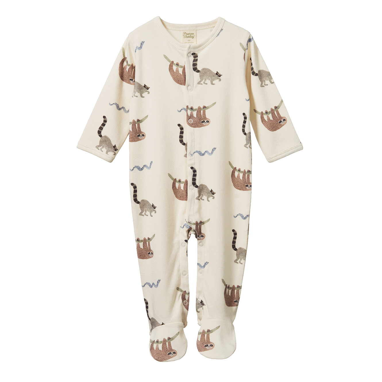 Nature Baby Stretch & Grow Suit Sloth Snuggle Print