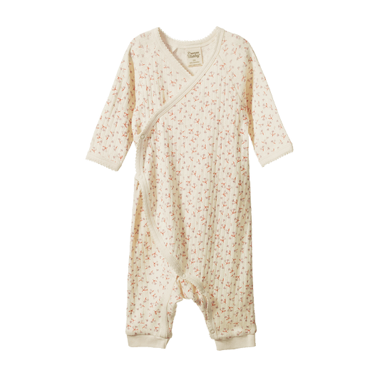 Nature Baby Kimono Stretch & Grow Pointelle Dandelion Print