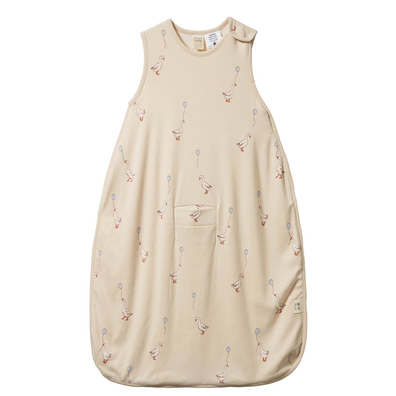 Nature Baby Organic Cotton & Merino Sleeping Bag Goose Lullaby Print
