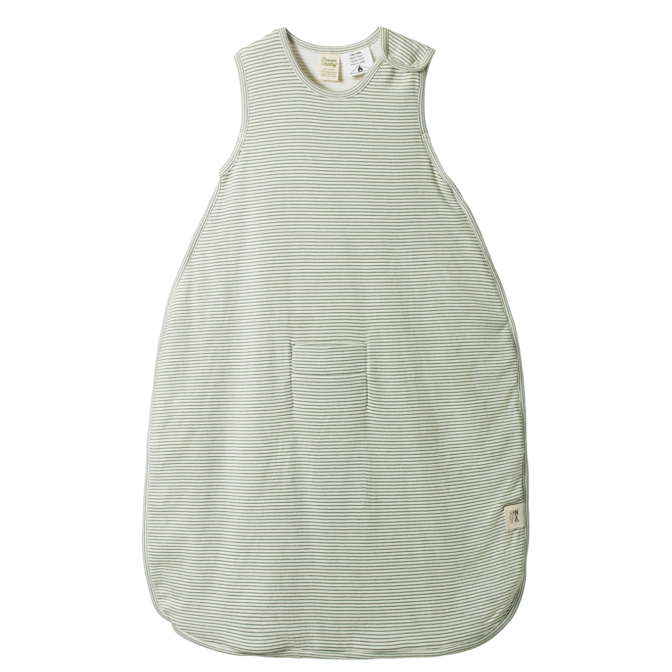 Nature Baby Cotton & Merino Sleeping Bag Nettle Pinstripe