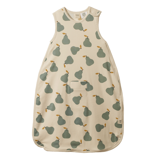 Nature Baby Organic Cotton & Merino Sleeping Bag Pear Print