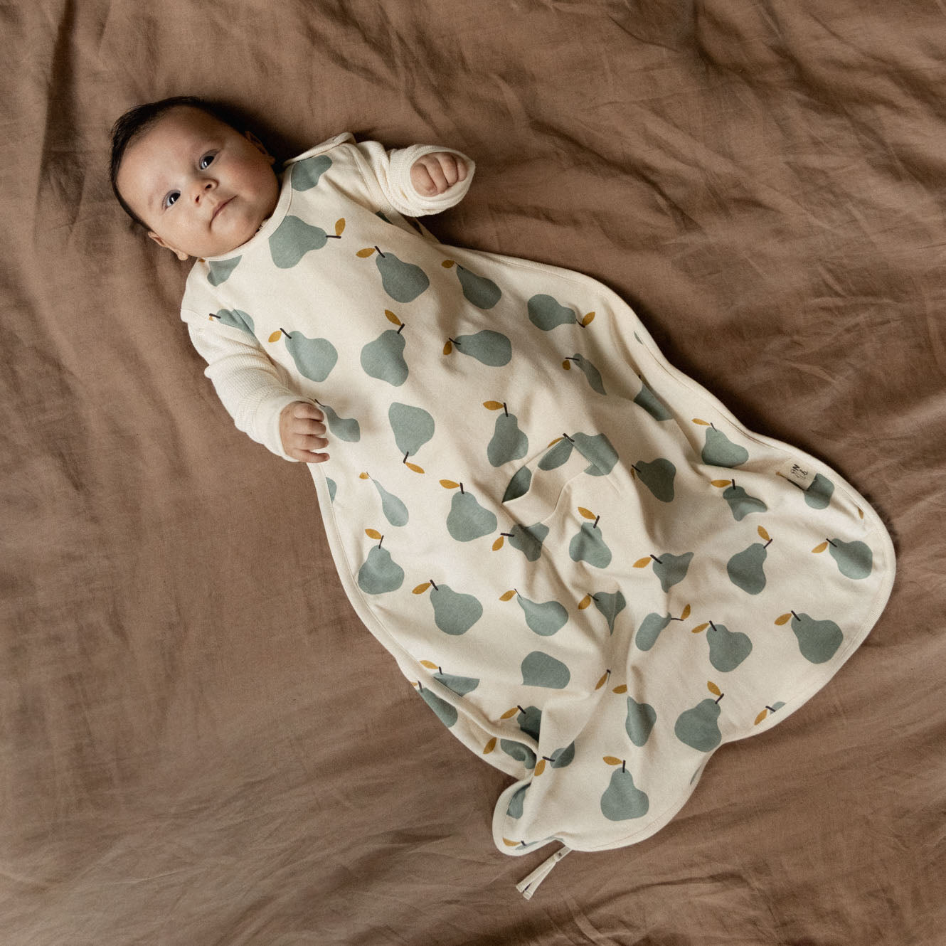 Nature Baby Organic Cotton & Merino Sleeping Bag Pear Print
