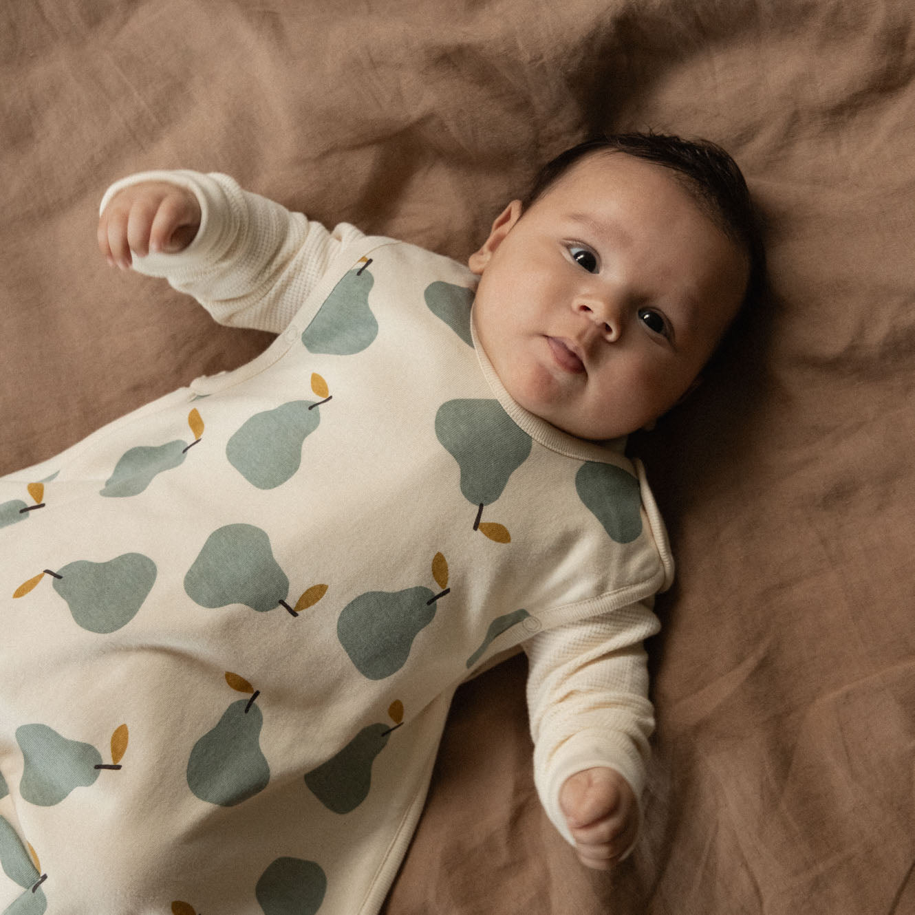 Nature Baby Organic Cotton & Merino Sleeping Bag Pear Print
