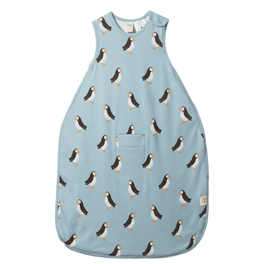 Nature Baby Cotton & Merino Sleeping Bag Puffin Print