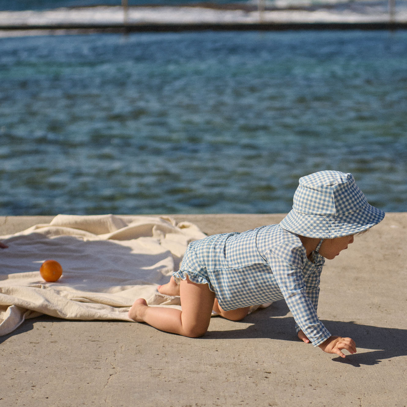 Nature Baby Splash Sunhat Blue Gingham