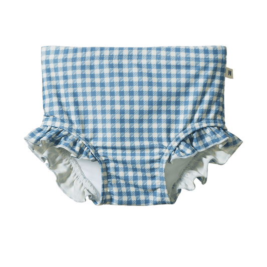 Nature Baby Ruffle Swim Shorts Blue Gingham