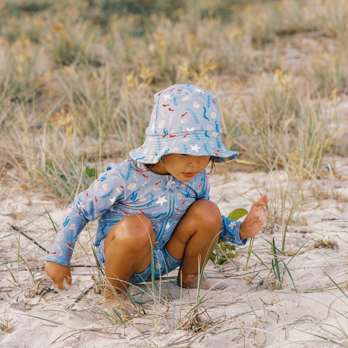 Nature Baby Splash Sunhat Blue Snorkel Print