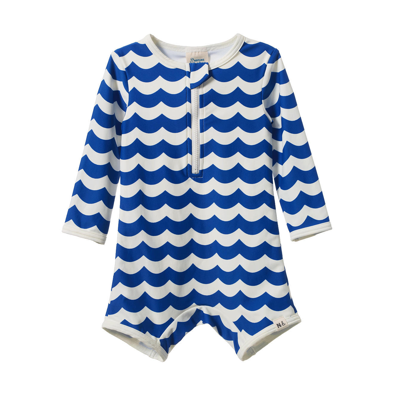 Nature Baby One Piece Bathing Trunks Waves Blue Print