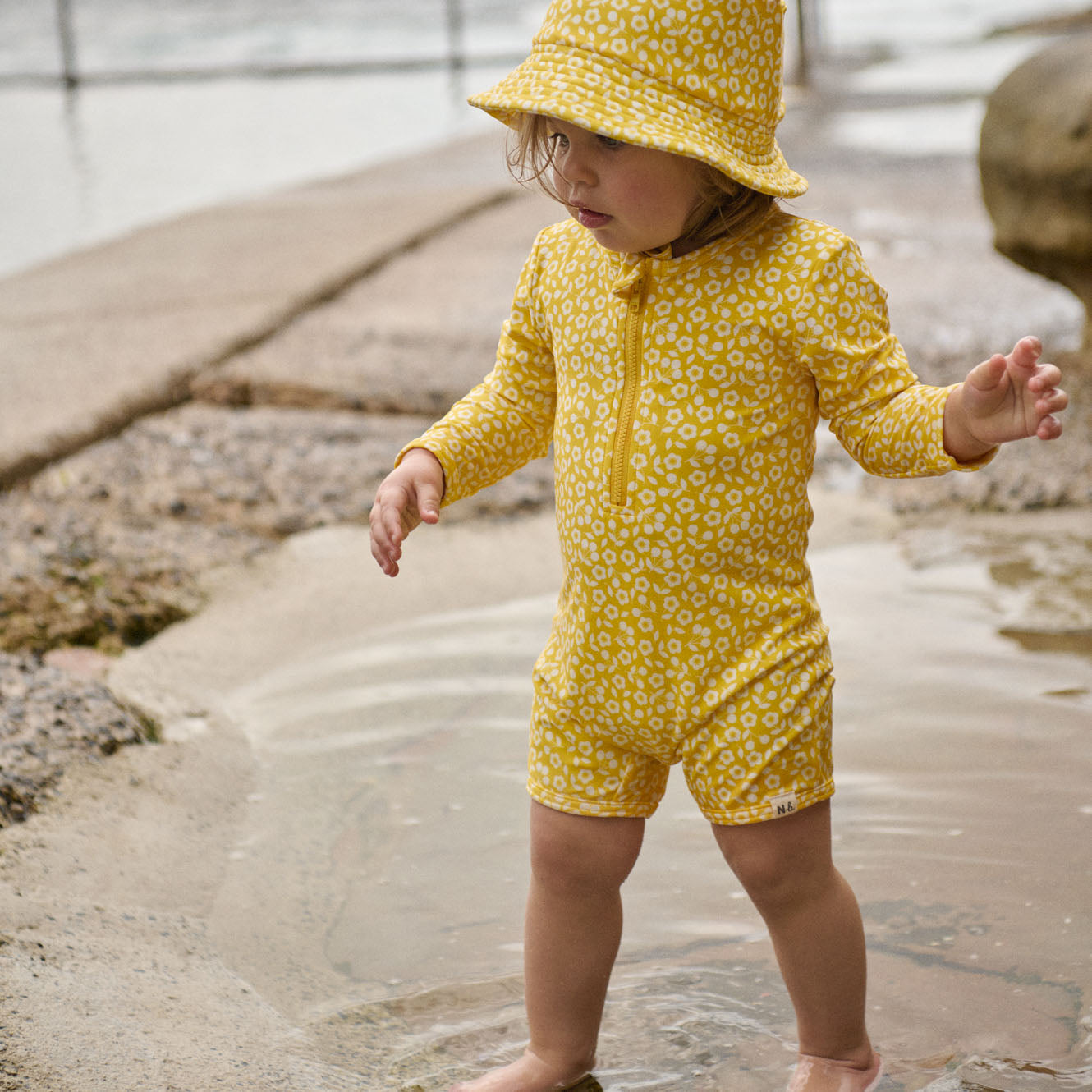 Nature Baby One Piece Bathing Trunks Kitchen Garden Freesia Print