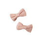 Nature Baby Small Bow Hair Clips Rose Dust Crinkle 2pack