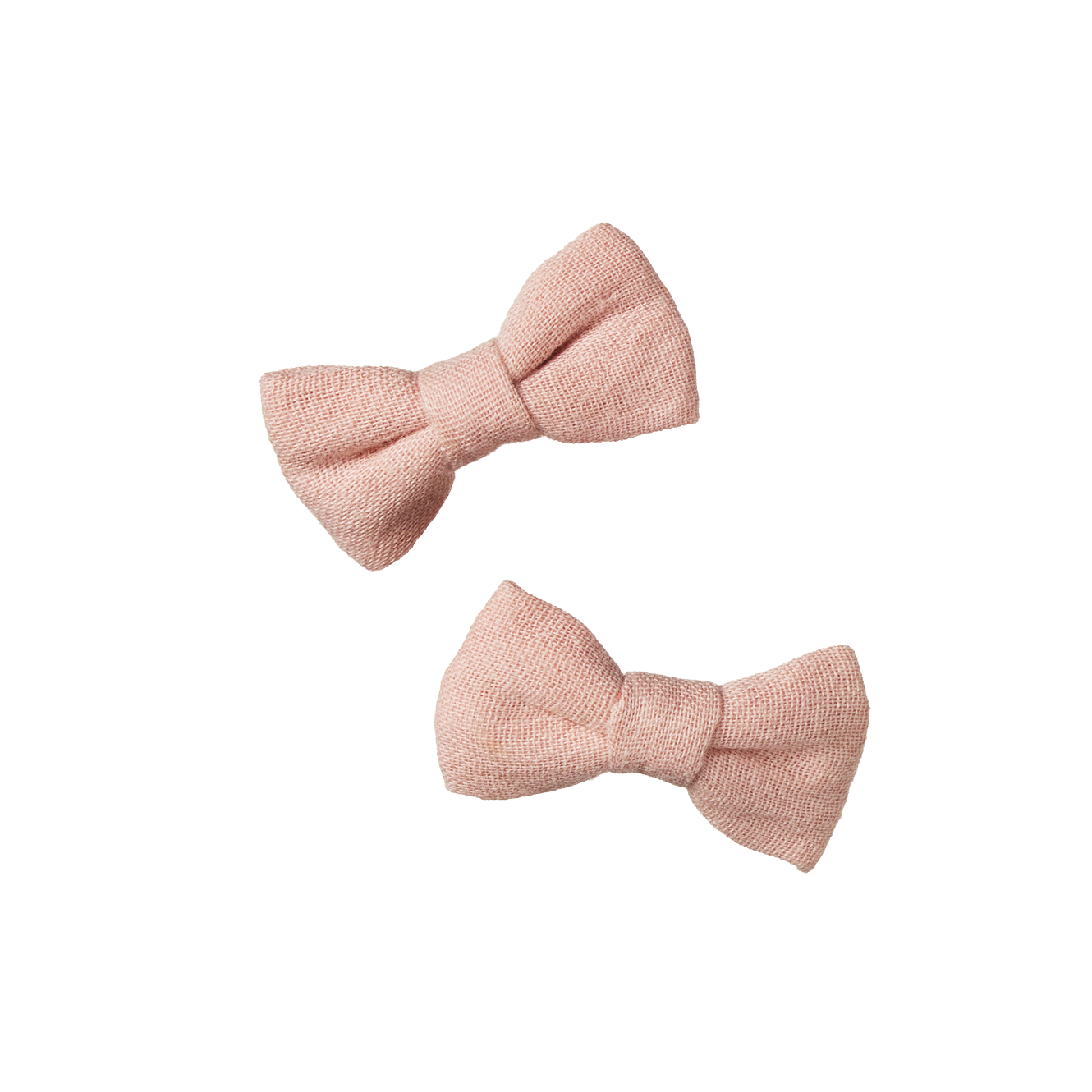 Nature Baby Small Bow Hair Clips Rose Dust Crinkle 2pack