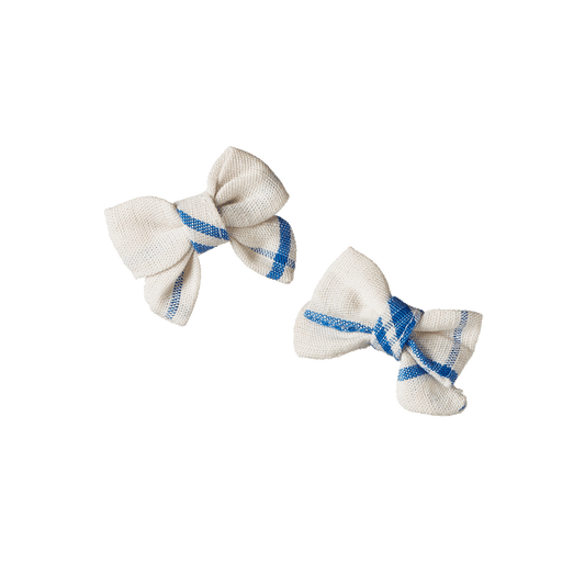 Nature Baby Bow Hair Clips Clyde Check 2 Pack