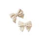 Nature Baby Small Bow Hair Clips Natural Crinkle 2pack