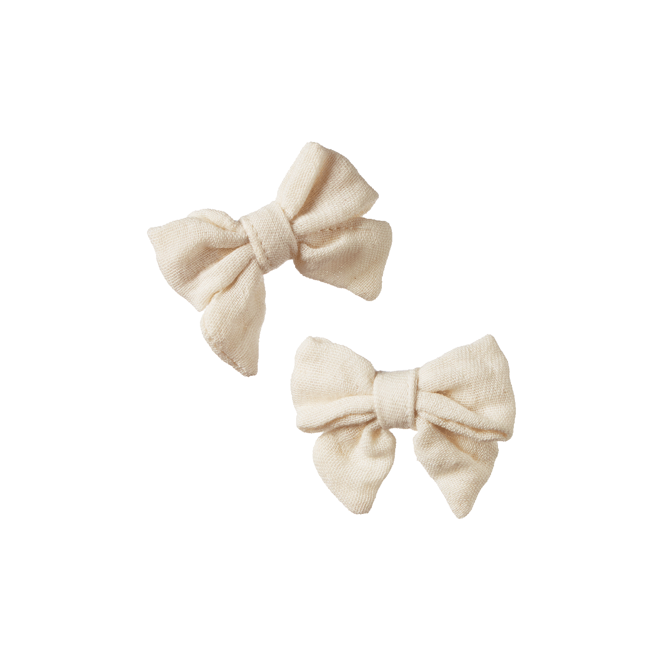 Nature Baby Small Bow Hair Clips Natural Crinkle 2pack
