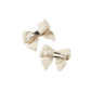 Nature Baby Small Bow Hair Clips Natural Crinkle 2pack