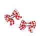 Nature Baby Small Bow Hair Clips Red Check 2pack