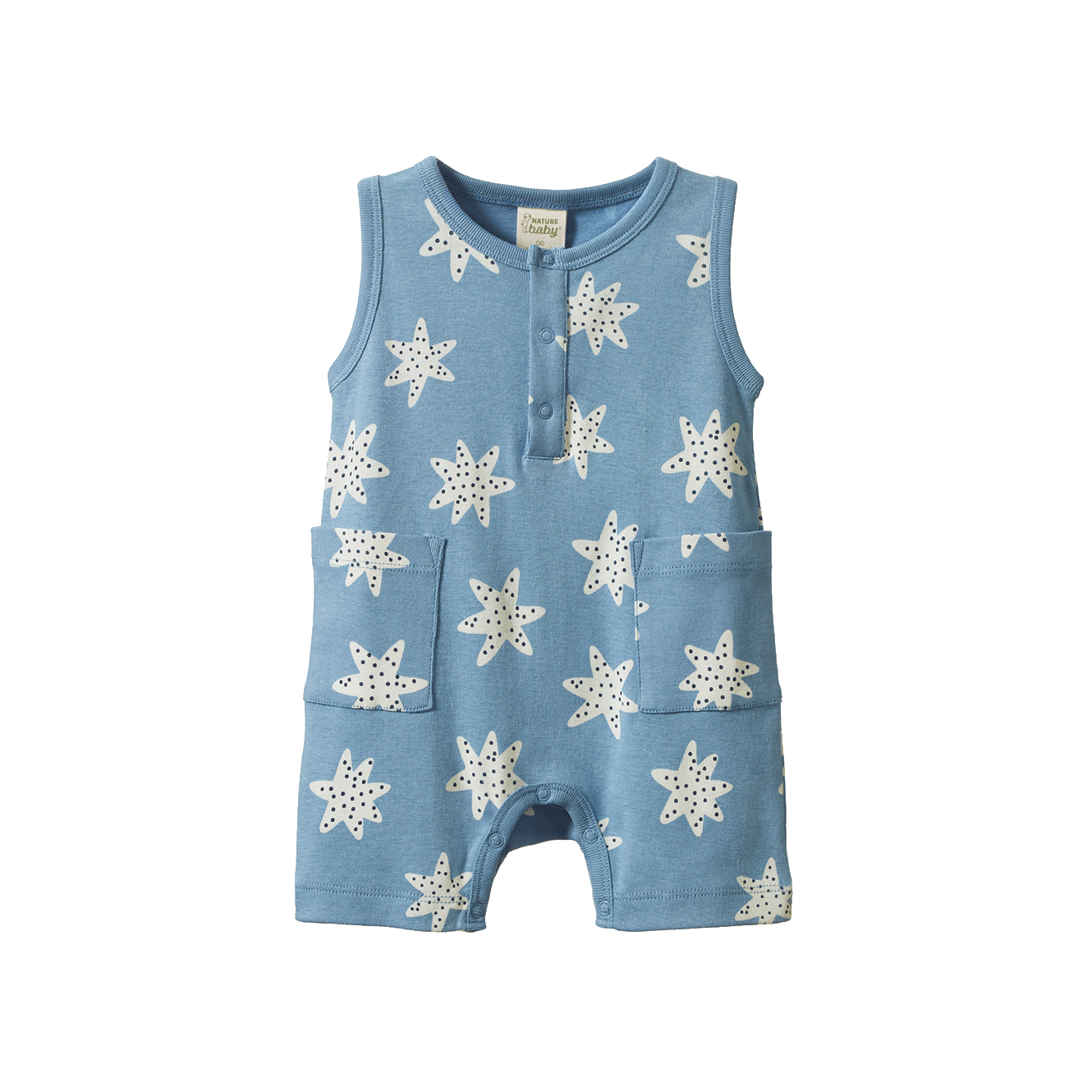 Nature Baby Camper Suit Sea Stars Print