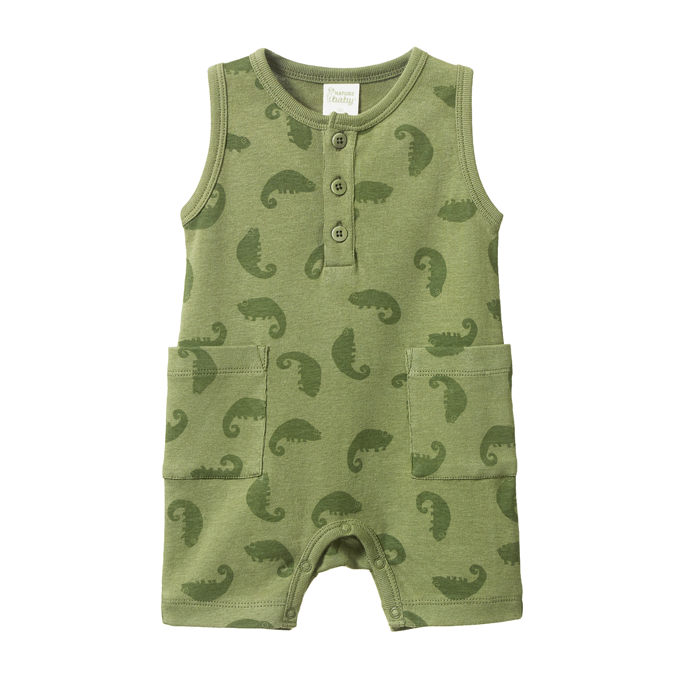 Nature Baby Camper Suit Chameleon Print