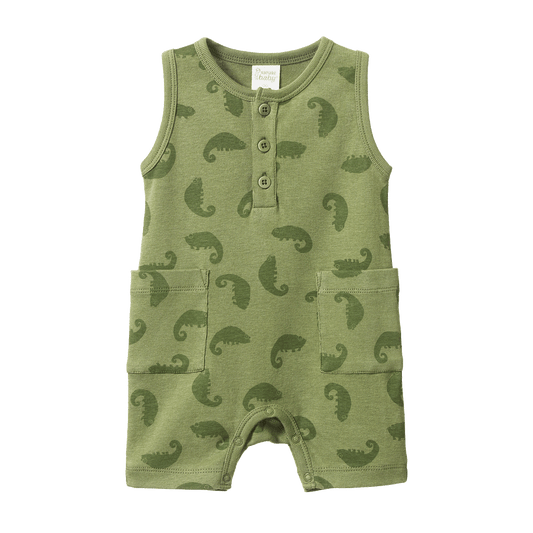 Nature Baby Camper Suit Chameleon Print