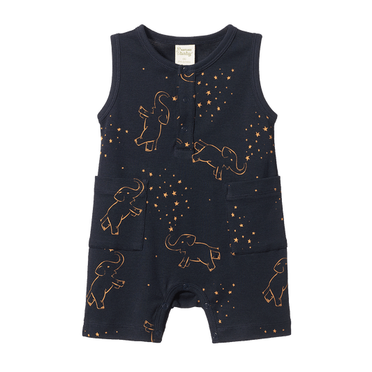 Nature Baby Camper Suit Fairground Navy Print