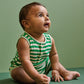 Nature Baby Camper Suit Kelly Green Sea Stripe