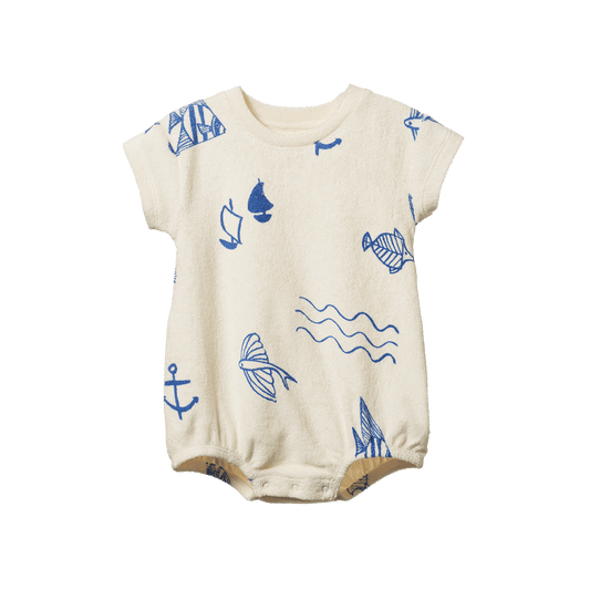 Nature Baby Juno Romper Terry Atlantic Print