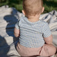 Nature Baby Stretch Jersey Short Sleeve Bodysuit Blue Gingham