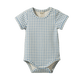 Nature Baby Stretch Jersey Short Sleeve Bodysuit Blue Gingham