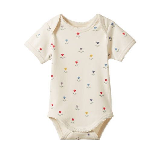 Nature Baby Short Sleeve Bodysuit Delphine Print