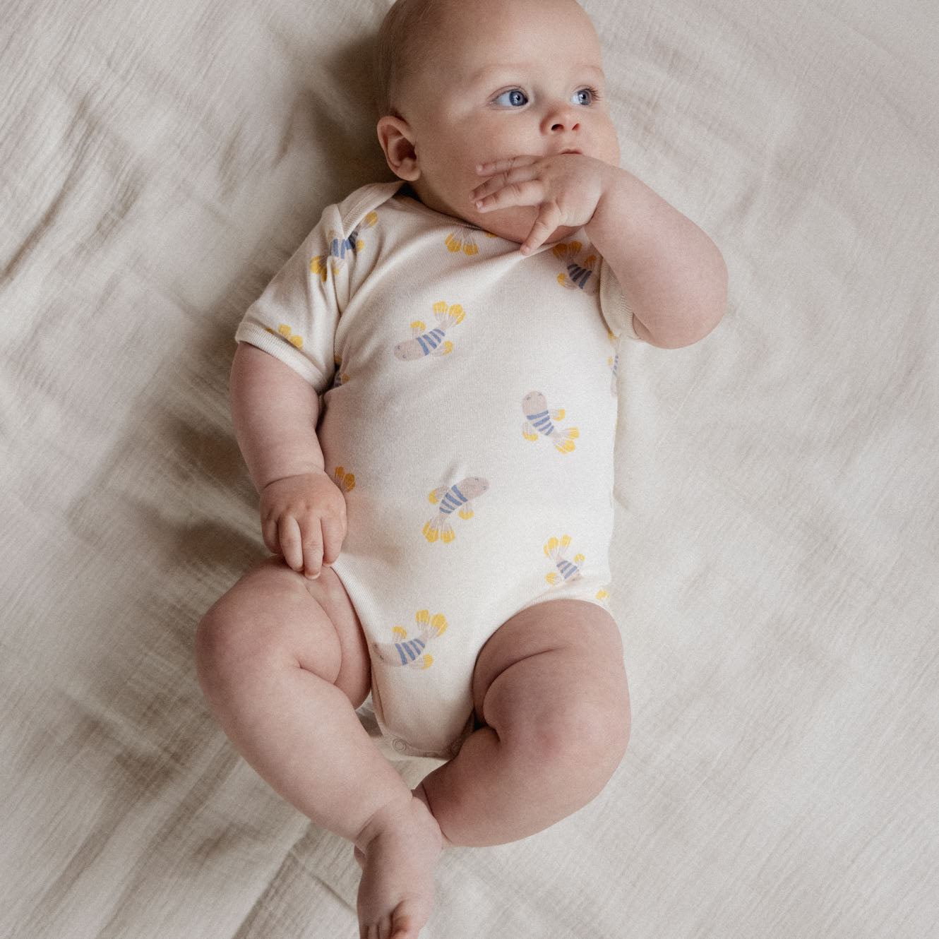 Nature Baby Short Sleeve Bodysuit Fish Fable Print
