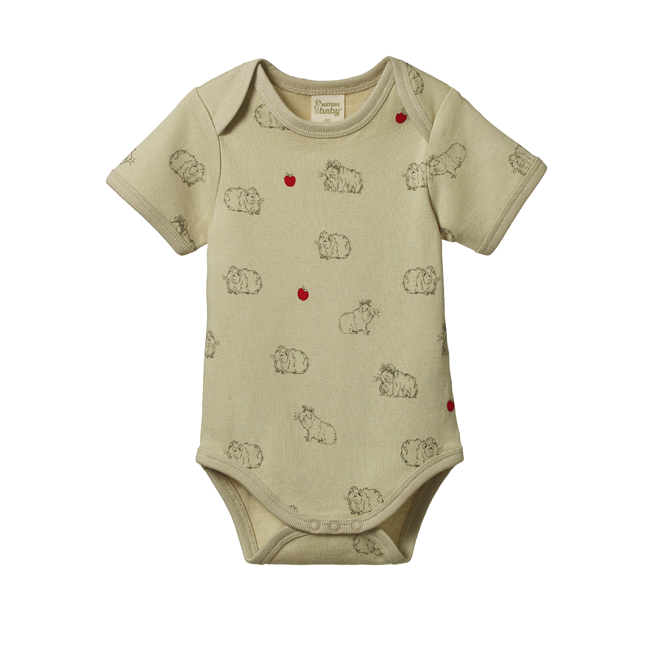 Nature Baby Short Sleeve Bodysuit Guinea Pig Gala Print