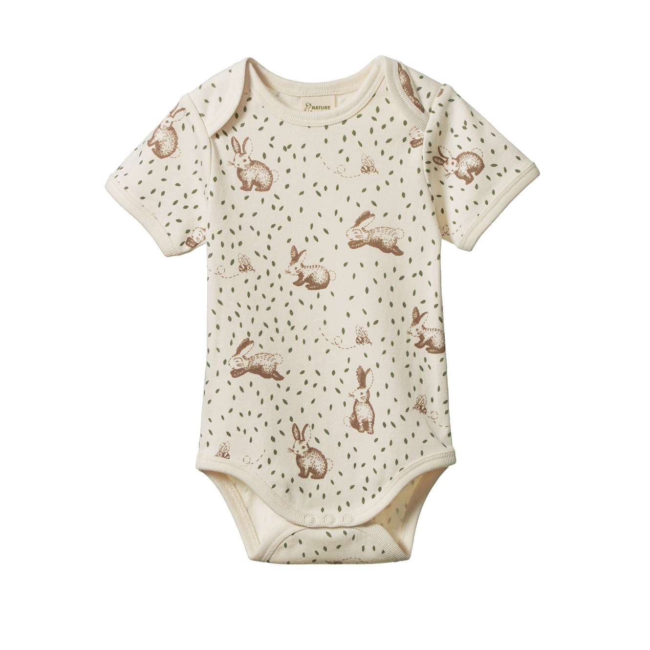 Nature Baby Short Sleeve Bodysuit Rabbitty Print