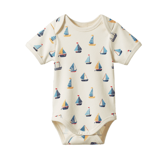 Nature Baby Short Sleeve Bodysuit Regatta Print