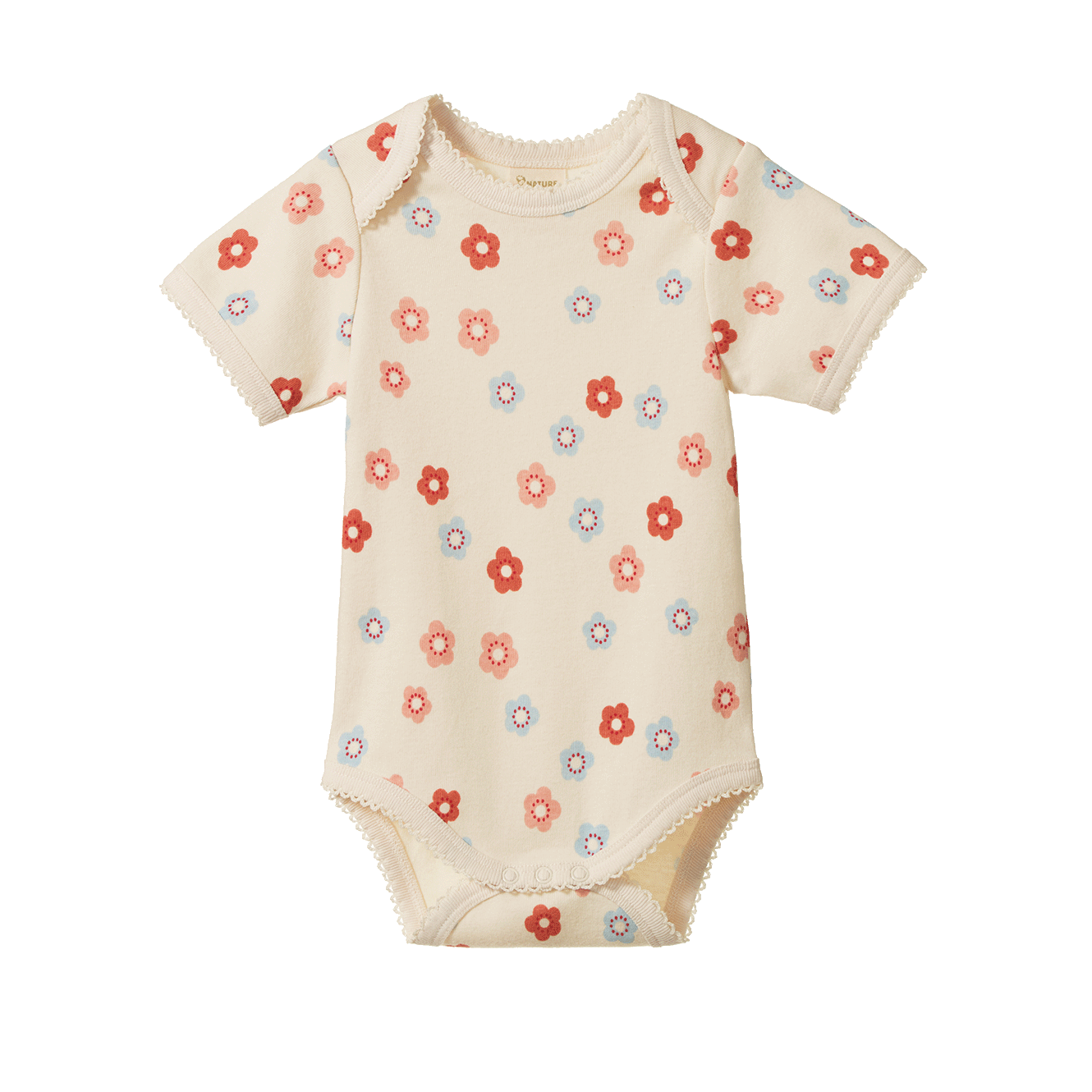 Nature Baby Short Sleeve Bodysuit Petite Flora Stamp Print