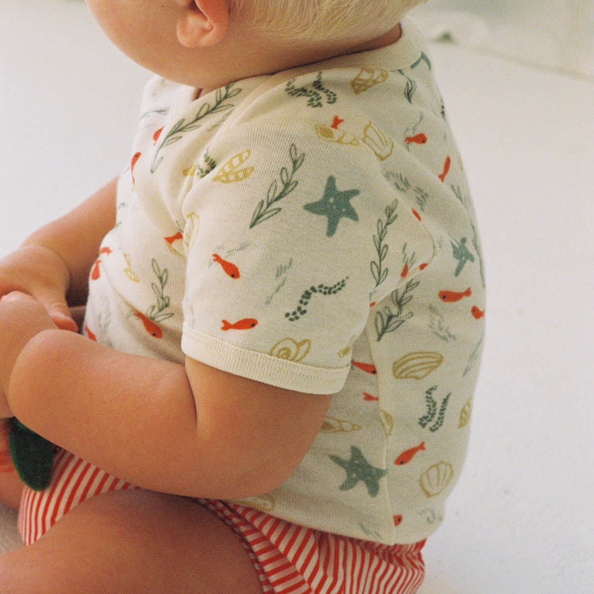 Nature Baby Short Sleeve Bodysuit Snorkel Print