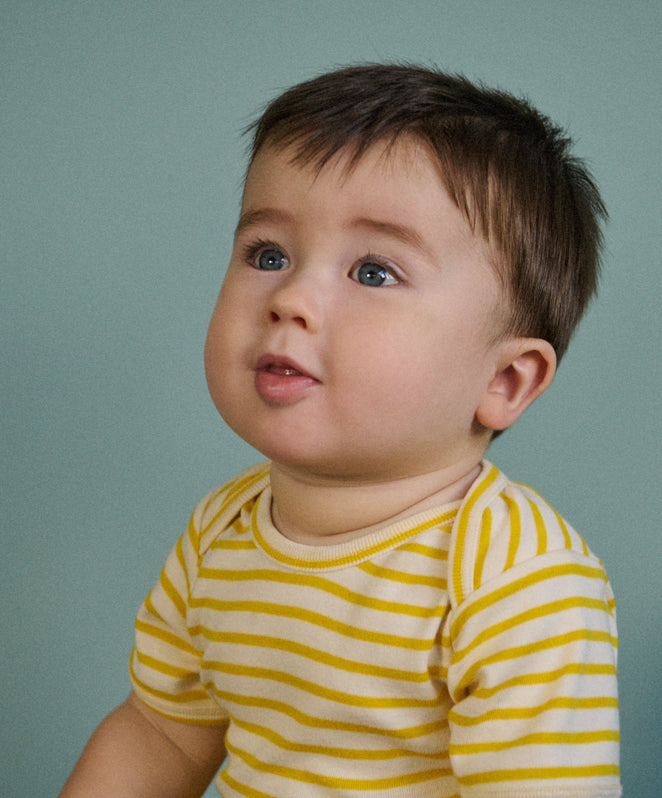 Nature Baby Short Sleeve Bodysuit Sunburst Sailor Stripe