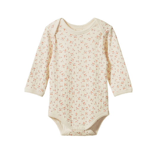 Nature Baby Long Sleeve Bodysuit Pointelle Dandelion Print