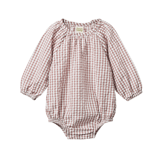 Nature Baby Meadow Bodysuit Gingham Twilight Check