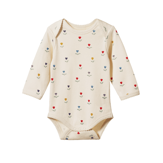 Nature Baby Long Sleeve Bodysuit Delphine Print