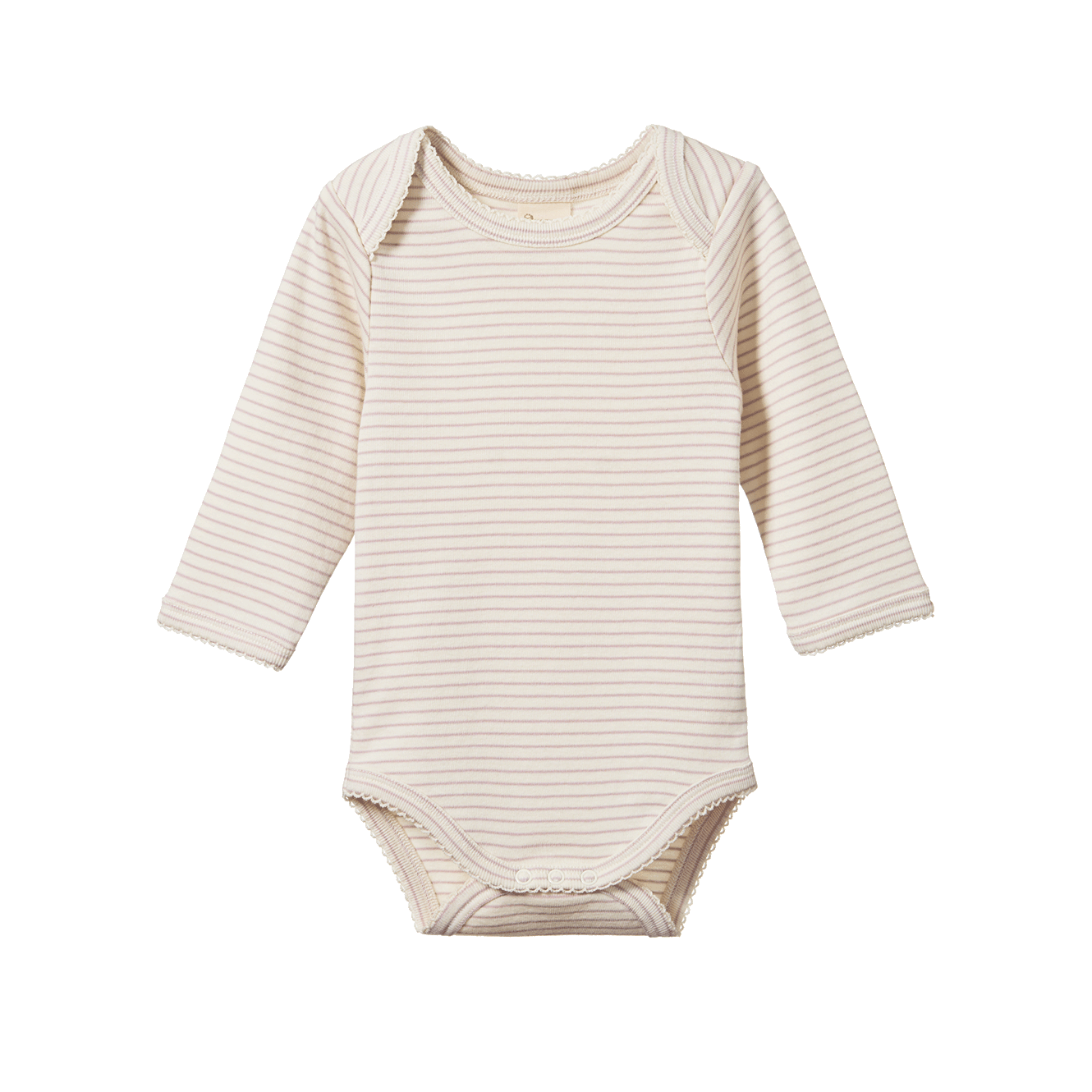 Nature Baby Long Sleeve Bodysuit Lilac Pinstripe