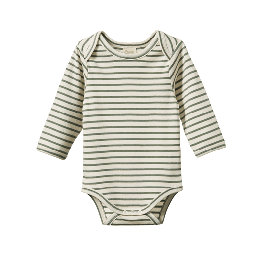 Nature Baby Long Sleeve Bodysuit Nettle Sailor Stripe