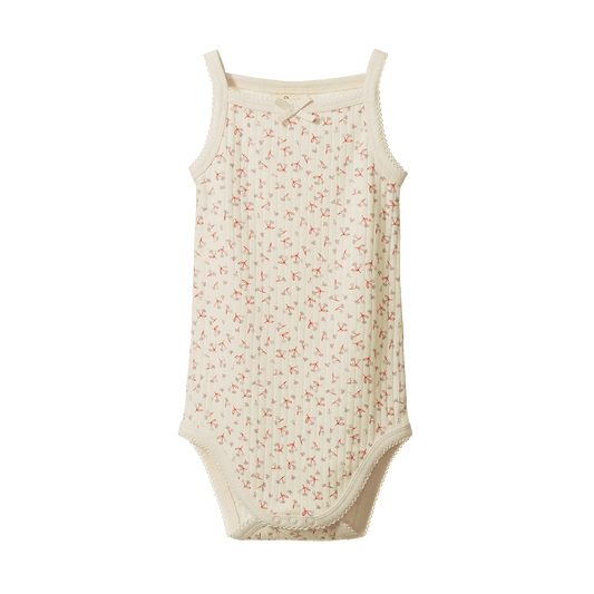 Nature Baby Camisole Bodysuit Pointelle Dandelion Print