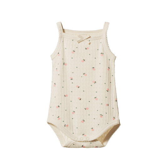 Nature Baby Camisole Bodysuit Pointelle Posey Blossom Print