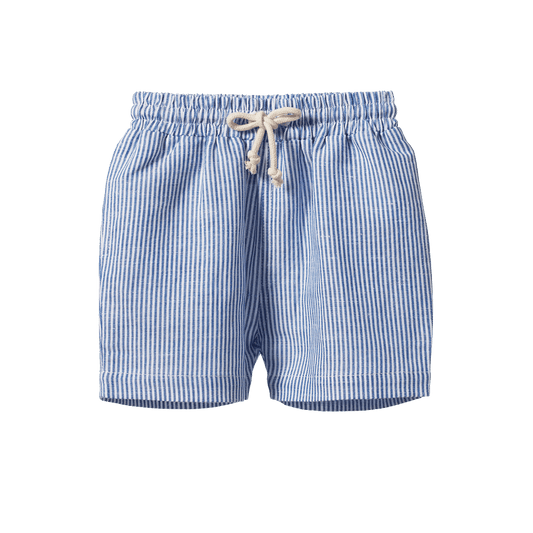 Nature Baby James Shorts Linen Blue Stripe