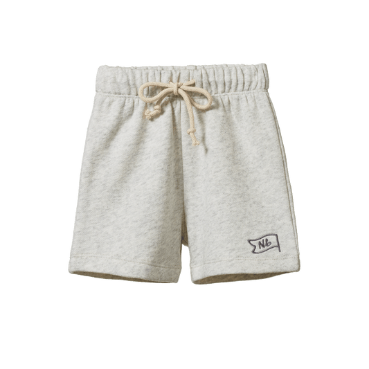 Nature Baby Jimmy Shorts Sweatshirt Knit Light Grey Marl