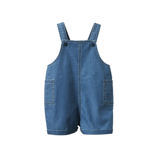 Nature Baby Tucker Shortie Overalls Chambray Sky